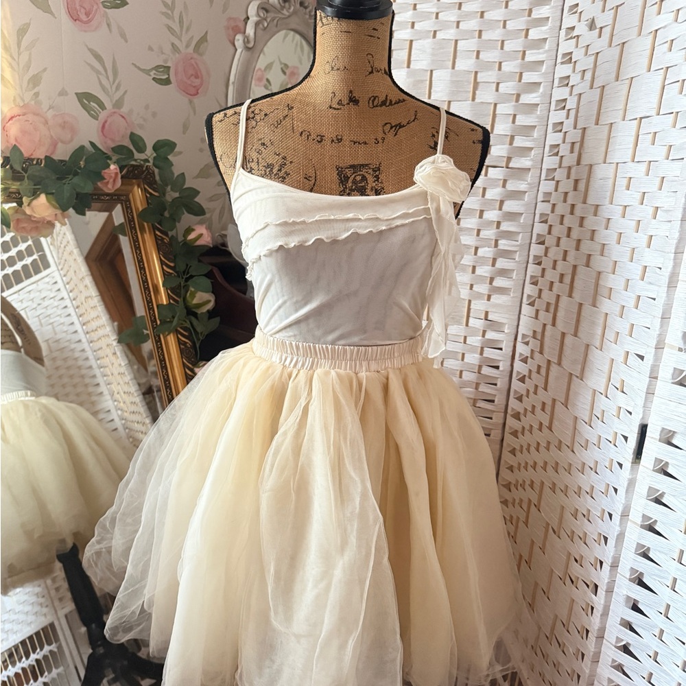 Cream Tulle Tutu Skirt